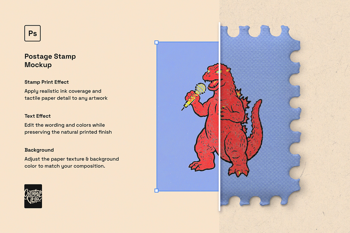 Postage Stamp Photoshop Mockup, a Merchandise Mockup by Creative Veila (Photo 2 of 5)