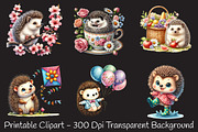 Spring Hedgehog Sublimation Clipart, an Illustration by RobertsArt (Thumbnail 3 of 7)