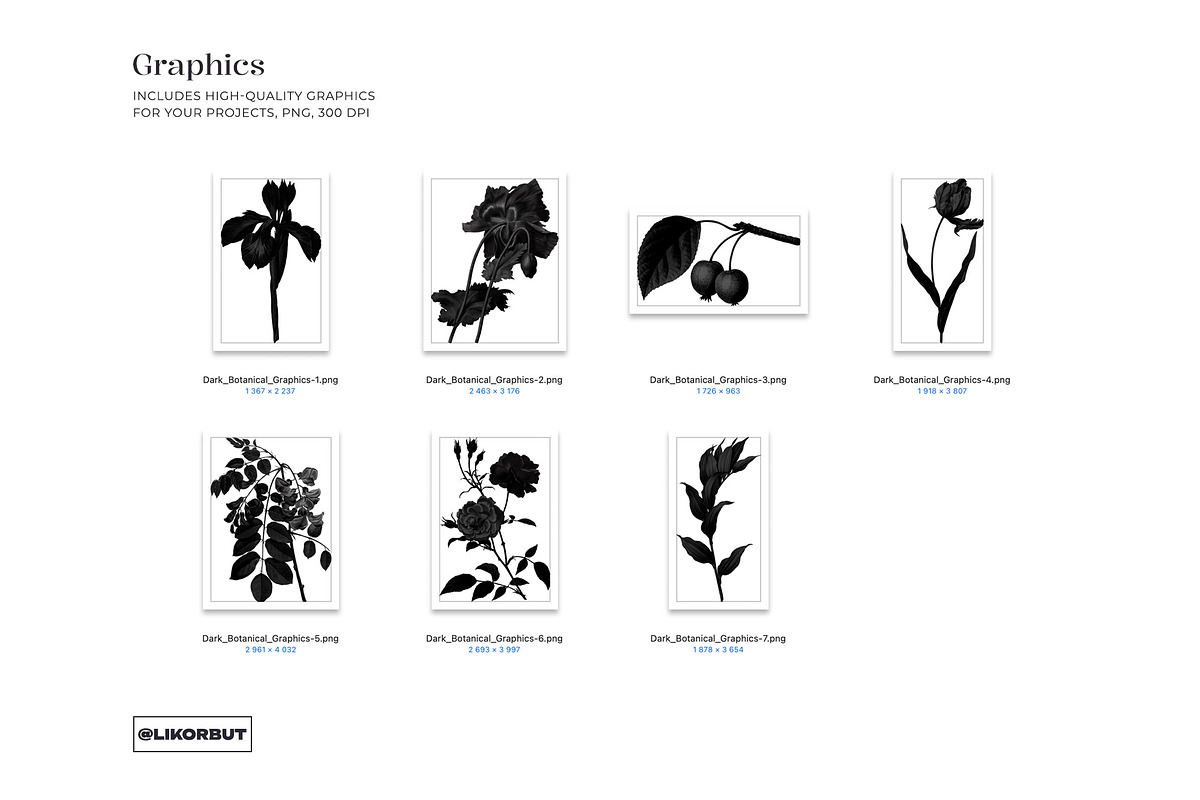 Dark Bloom Elegant Floral Pattern, a Pattern Graphic by likorbut (Photo 6 of 12)