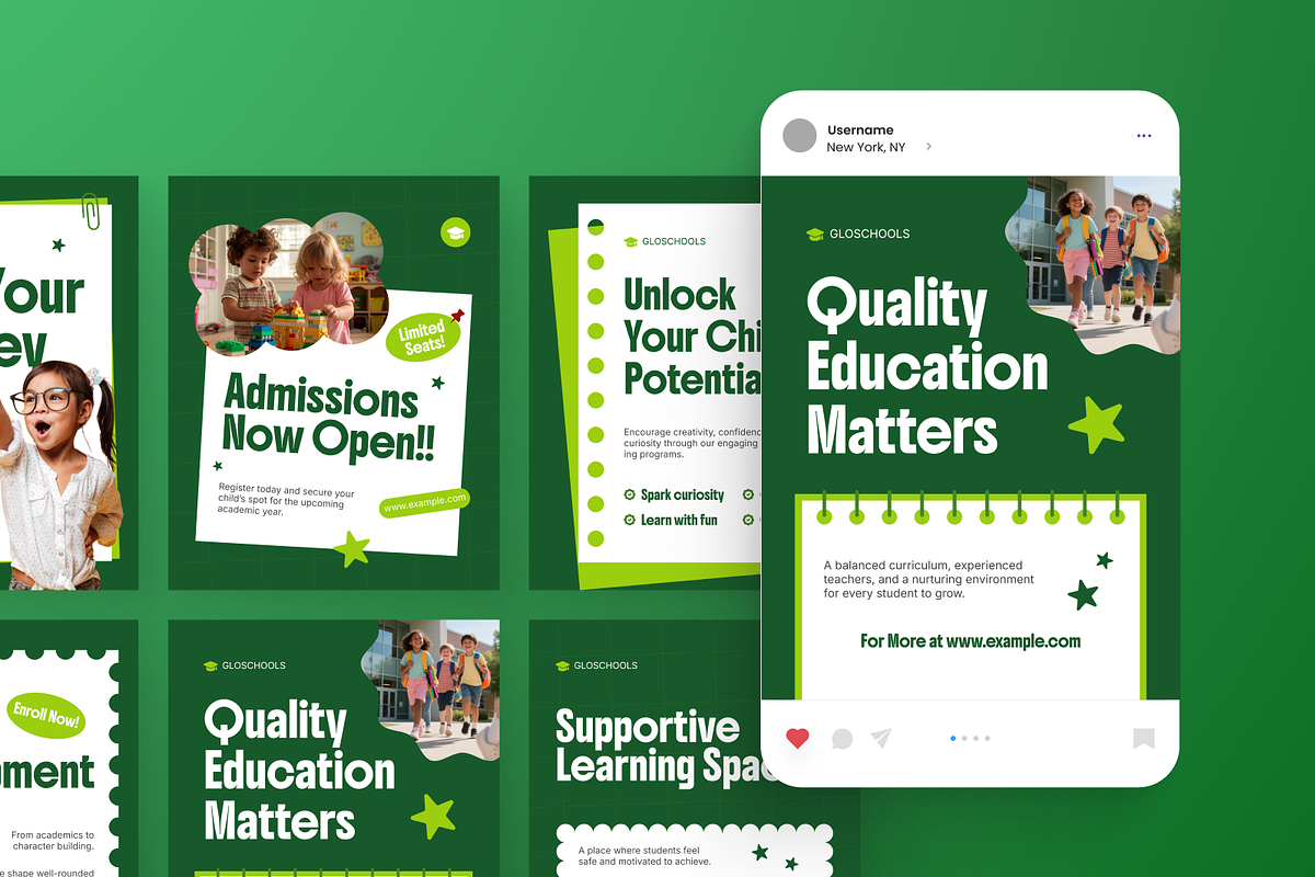 School Admission Promotion IG Post, a Social Media Template by Annora Studio (Photo 3 of 6)