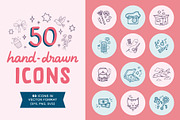 50 hand-drawn icons - Vector, an Outline Icon by Carole Chevalier (Thumbnail 1 of 6)
