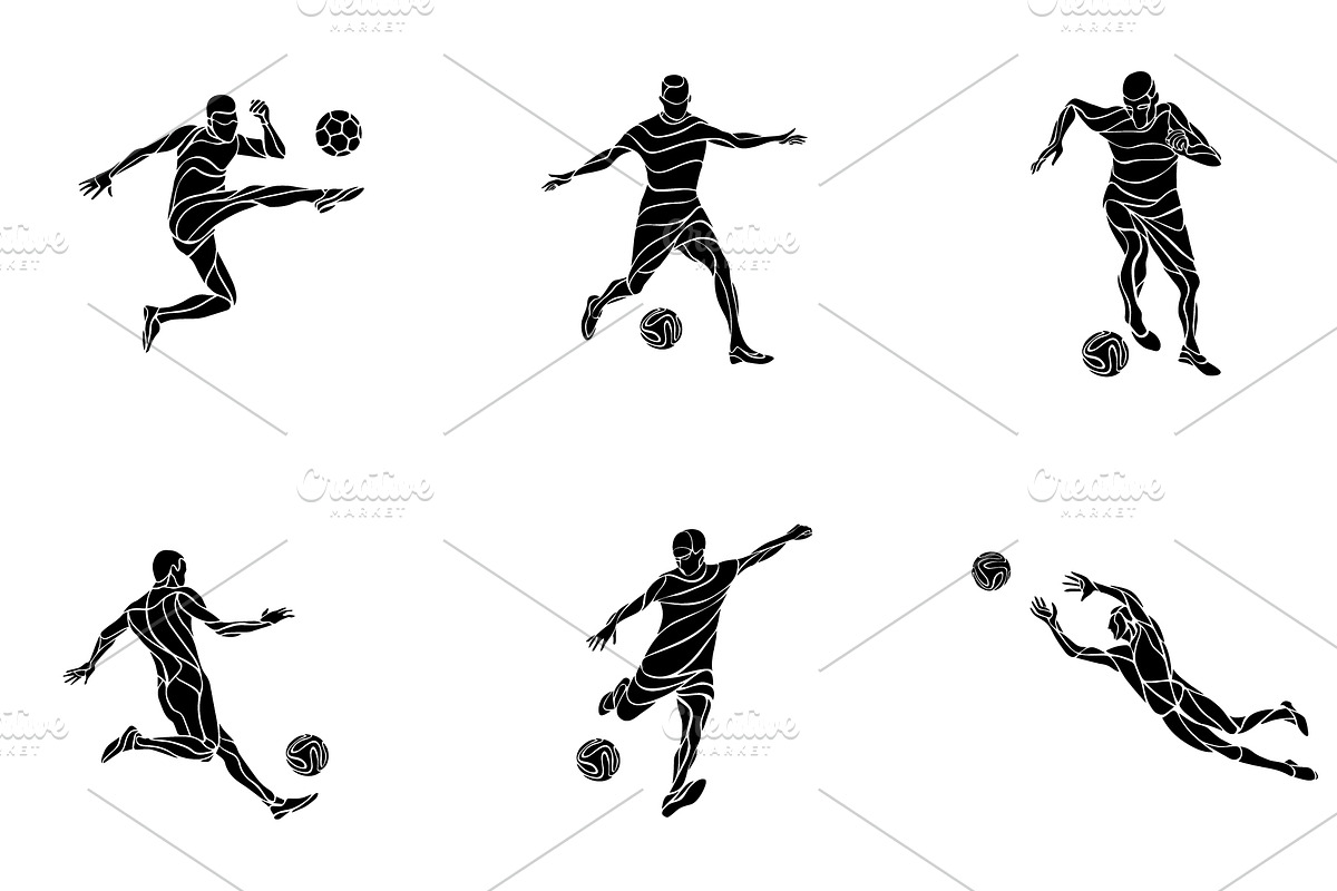 Soccer players football SVG JPG EPS, a Sport Illustration by Kluva's Wavy Silhouettes (Photo 2 of 3)
