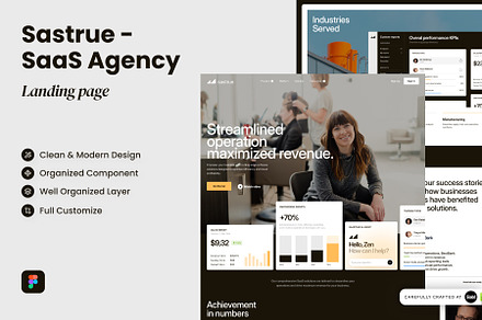 Sastrue - SaaS Agency Landing Page, a Landing Page Template by SLAB! Design