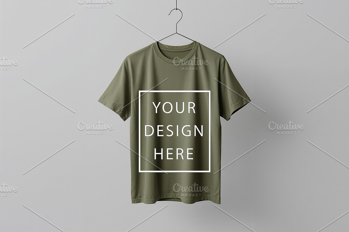 T-Shirt Mockup - Olive Edition, a Shirt Mockup by ForhadGFX (Photo 11 of 12)