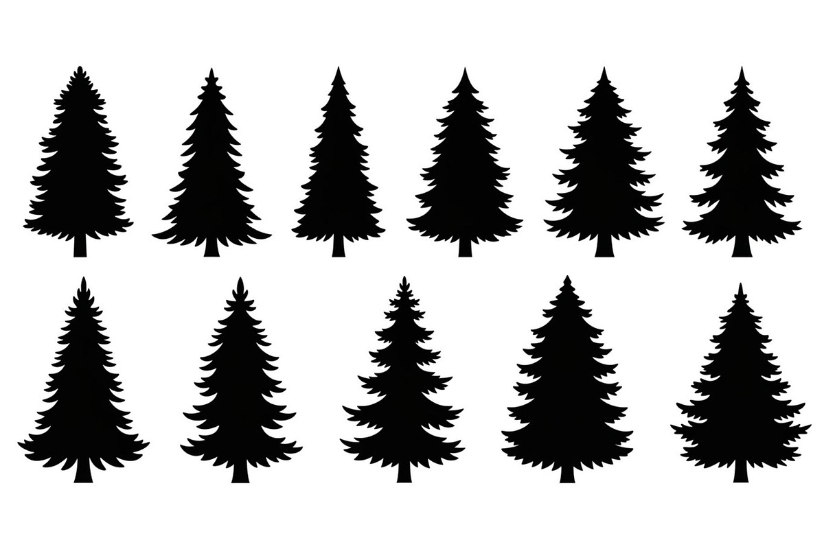 Woodland & Forest Tree Silhouettes B, an Illustration by jahid234 (Photo 8 of 41)