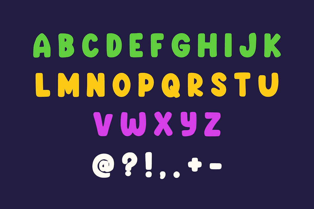 Cute Chunky Cute Comic Display Font, a Handwritten Font by Fourteen Letter (Photo 5 of 6)