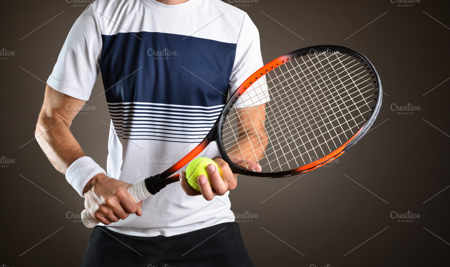 Tennis Player Preparing for Serve, a Sports & Recreation Photo by Davizro's Market