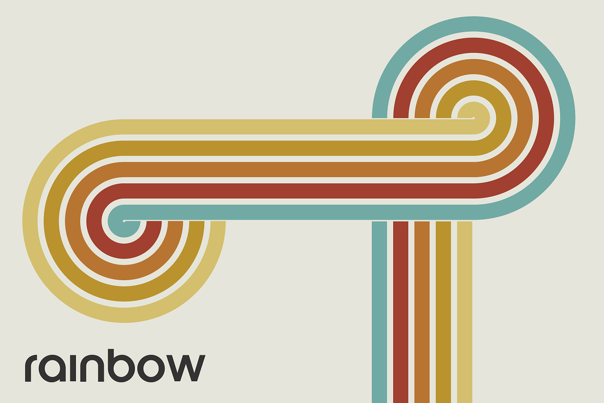 Retro Rainbow Stripes, an Object Graphic by Stellen Design (Photo 6 of 23)