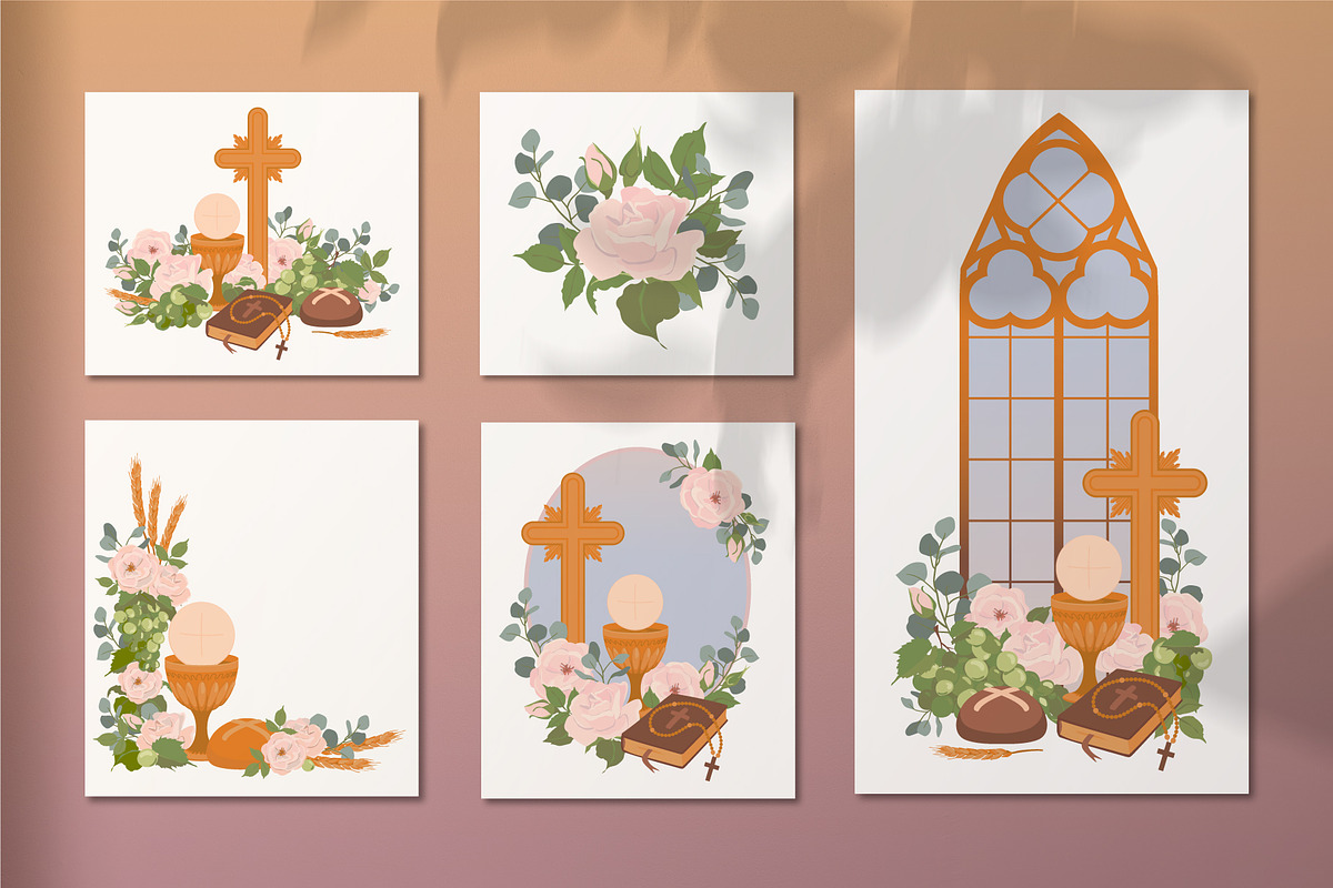 My First Communion. Vector Set, a Seasonal Illustration by Tata Pilip (Photo 3 of 10)