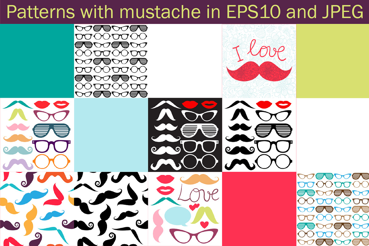 Mustaches and others items for party preview 2