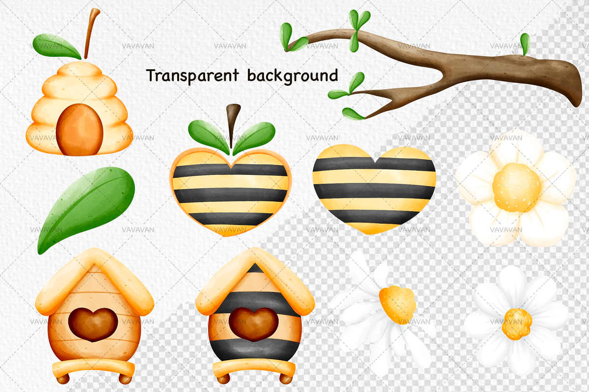 Honey Bee Clipart, an Animal Illustration by Vavavan Artwork (Photo 3 of 5)