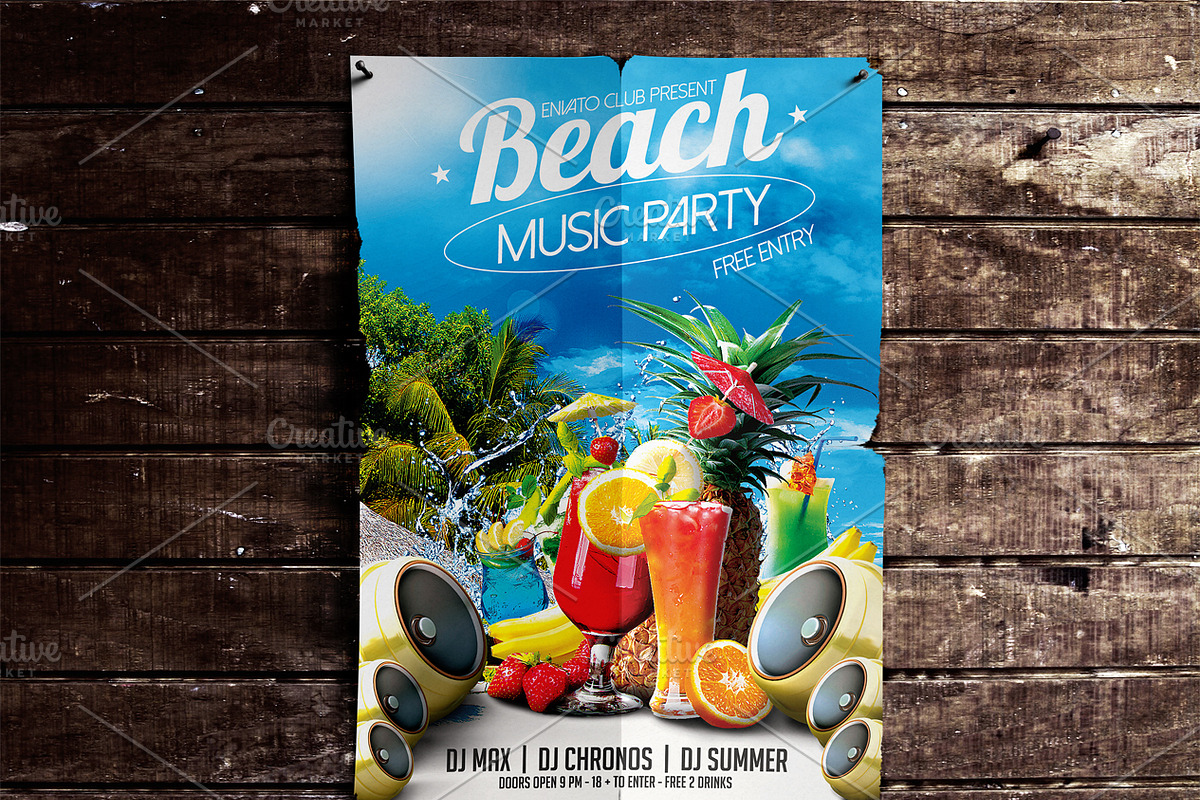 Beach Party Flyer, a Flyer Template by CREATIVE DUDE (Photo 3 of 3)