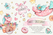 Sweet Unicorns set +6 patterns, a Decorative Illustration by Kristina Crocus (Thumbnail 1 of 5)