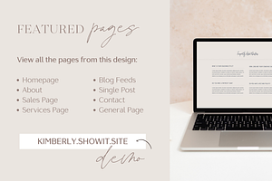 Showit Website Template - Kimberly