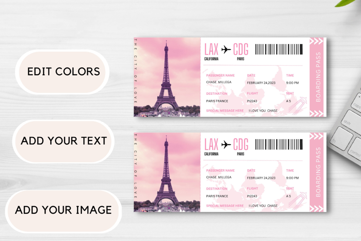 Editable Boarding Pass Template, a Card Template by YasdeyDesigns (Photo 7 of 9)