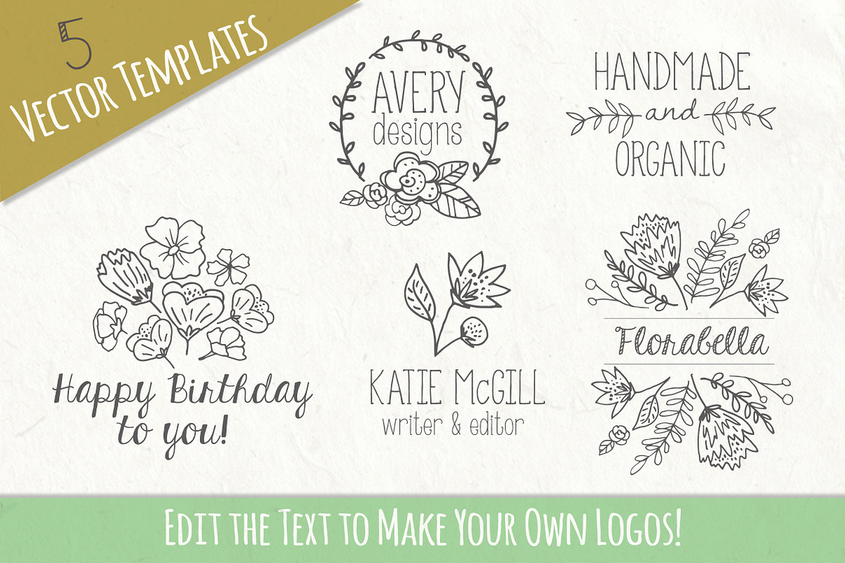 Sprigs & Blooms Clipart +Bonus Logos, an Object Graphic by The Pen and Brush (Photo 5 of 7)