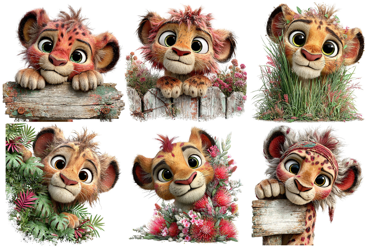 Baby Lion Peeking Clipart, an Illustration by Pixels.Craft (Photo 5 of 5)