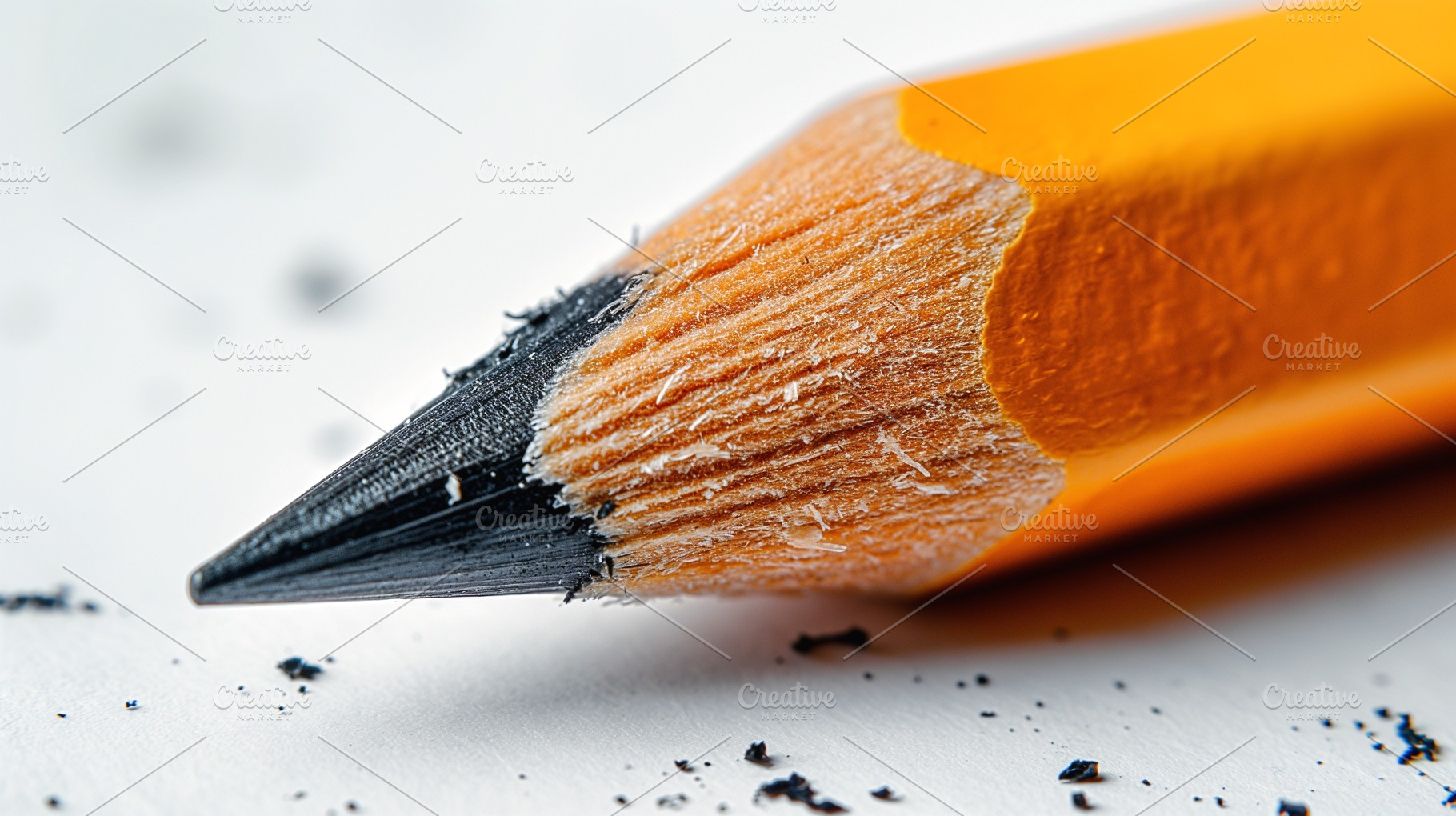 Close-up of a sharpened yellow pencil with shavings, highlighting the details o, a Background Photo by ImageMir