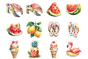 Cute Summer Clipart, a Graphic by CitraGraphics (Thumbnail 3 of 5)