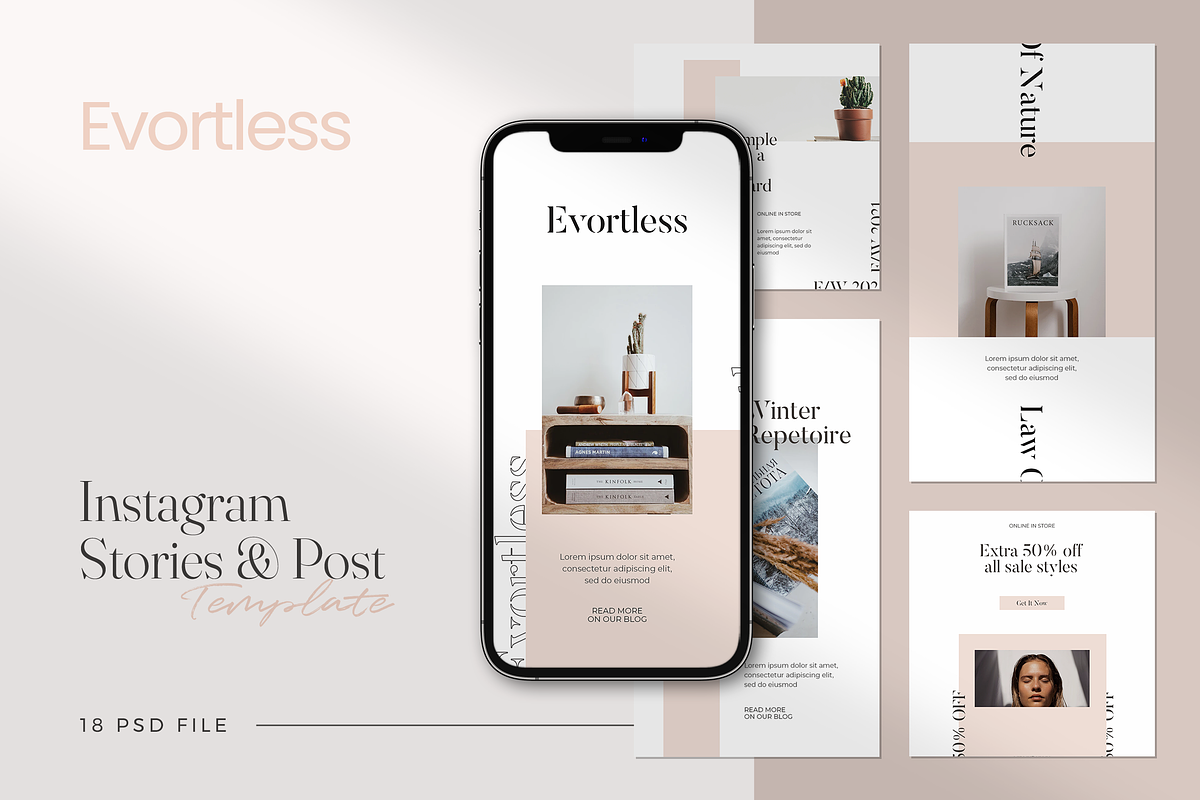 Evortless Instagram Template, a Social Media Template by Creatchees.std (Photo 1 of 4)