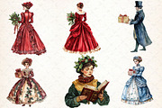 Victorian Christmas Clipart, an Illustration by Libby Wishes (Thumbnail 4 of 9)