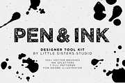 Pen & Ink - Vector Brush Tool Kit, a Brushes & More by Little Sisters Studio (Thumbnail 1 of 4)