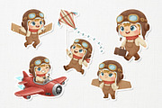 Playful Pilot Kid Cute Character, a Work Illustration by Gohsantosa (Thumbnail 4 of 4)
