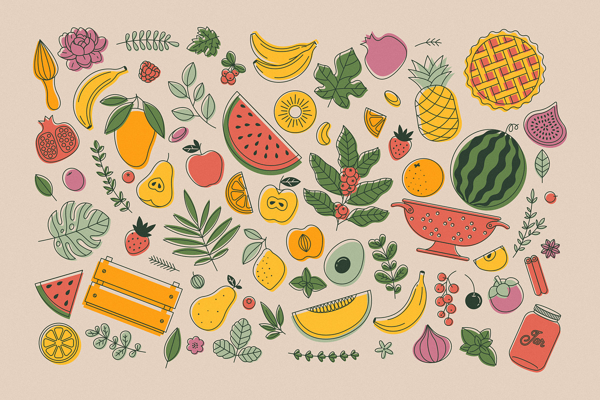 Minimalist fruits collection, a Food Illustration by adehoidar (Photo 4 of 9)