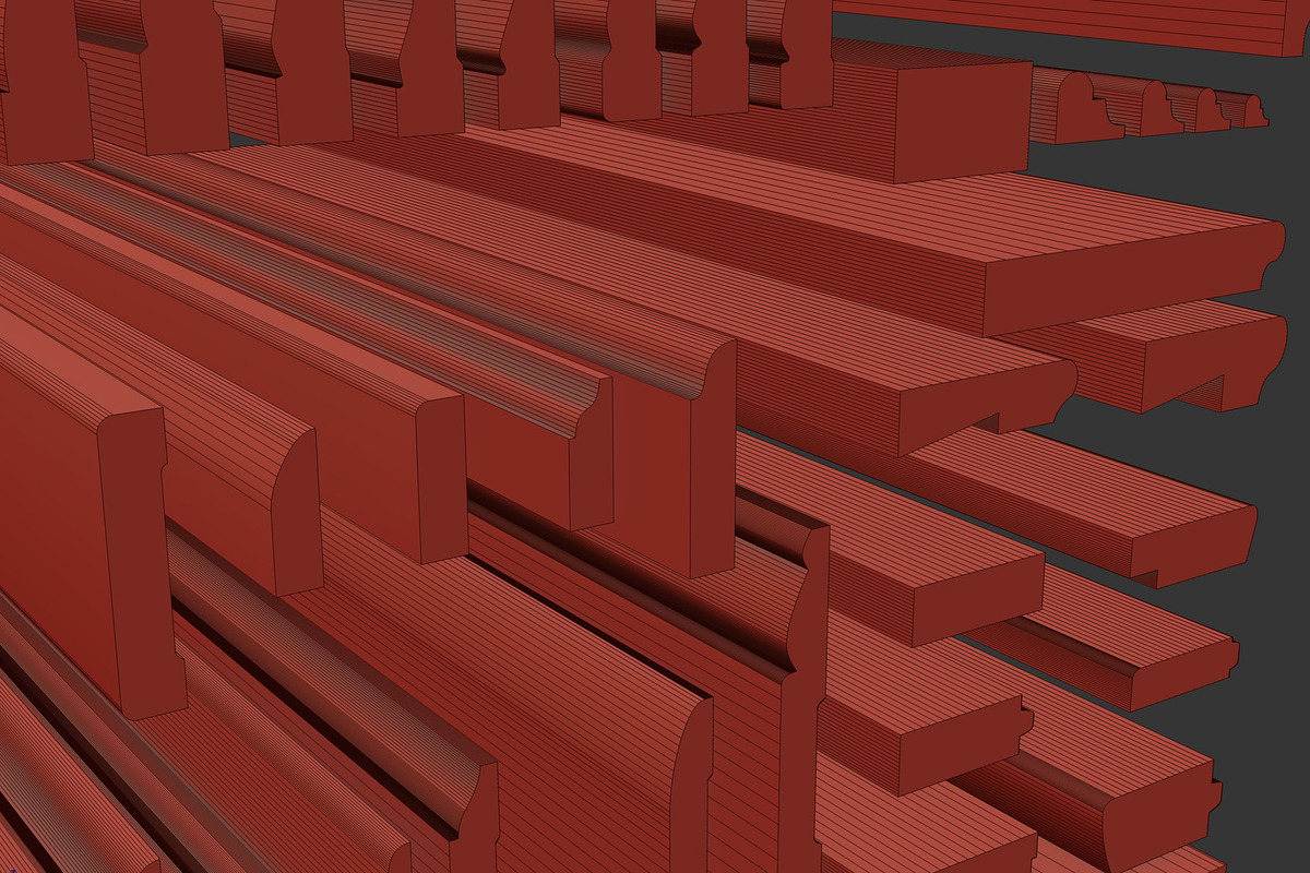 Molding Kitbash V1 - 128 Profile Set, an Architecture 3D Model by RoHo Productions (Photo 19 of 28)