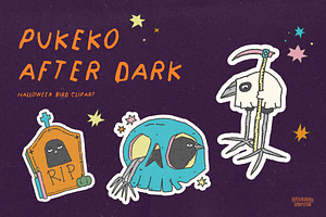 Pukeko After Dark Halloween Clipart