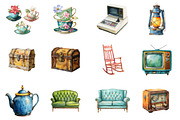 Watercolor Vintage Clipart, an Illustration by Design Market (Thumbnail 2 of 3)
