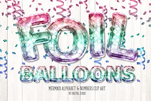 Mermaid Foil Balloon Alphabet