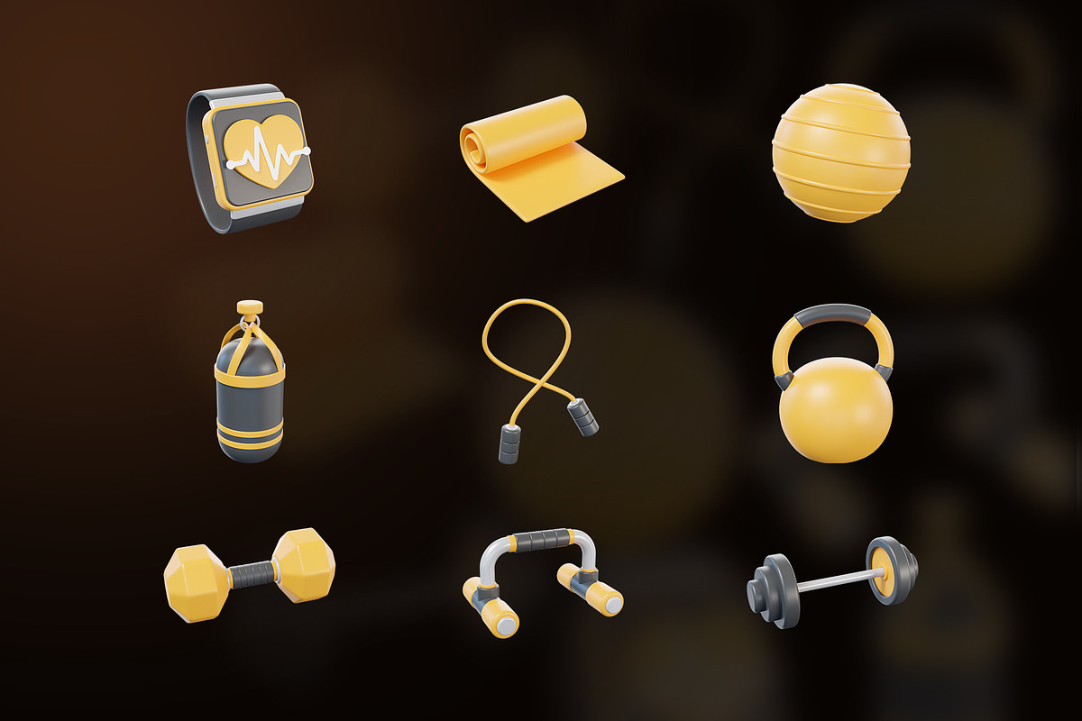 Fitness & Gym 3D Icon, an Object Graphic by Artnivora.Std (Photo 1 of 4)
