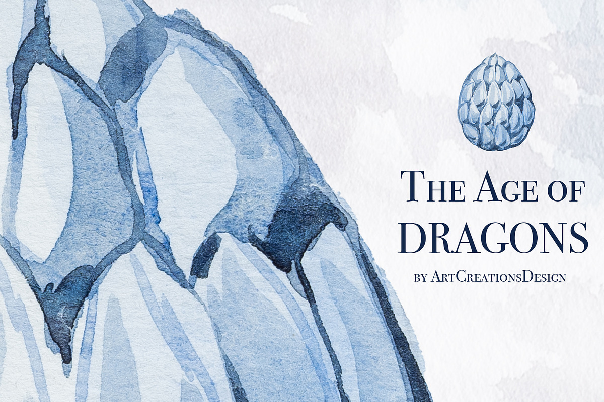 The Age Of Dragons Clipart Set, a Decorative Illustration by ArtCreationsDesign (Photo 12 of 18)
