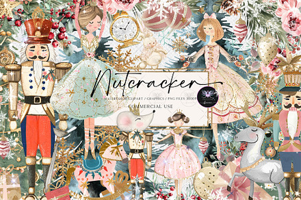 Nutcracker Clipart Watercolor, an Illustration by BigCakeBee