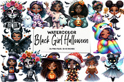 Black Girl Halloween Clipart Bundle, an Illustration by DreamArtGraphic (Thumbnail 1 of 5)