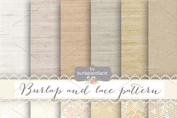 Burlap lace champagne digital papers preview 2