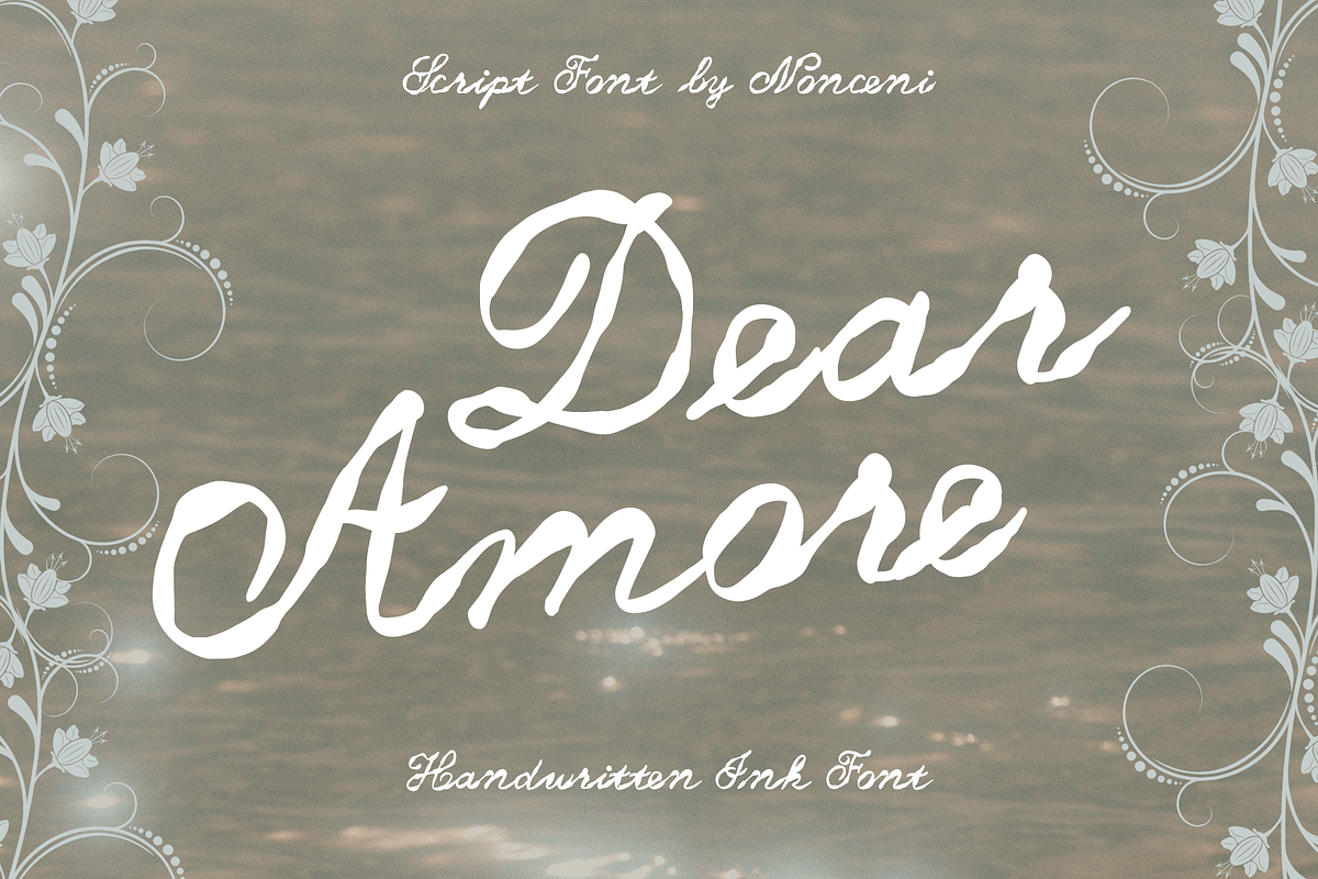 Dear Amore Handwritten Ink Font, a Script Font by Nonceni (Photo 1 of 11)