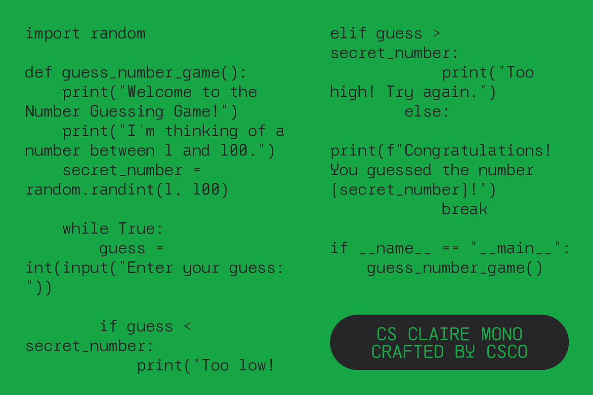 CS Claire Mono – Monospaced Typeface, a Sans Serif Font by Craft Supply Co. (Photo 4 of 8)