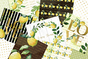 LEMON DIGITAL PAPER PACK, a Pattern Graphic by rusticmelody (Thumbnail 2 of 2)