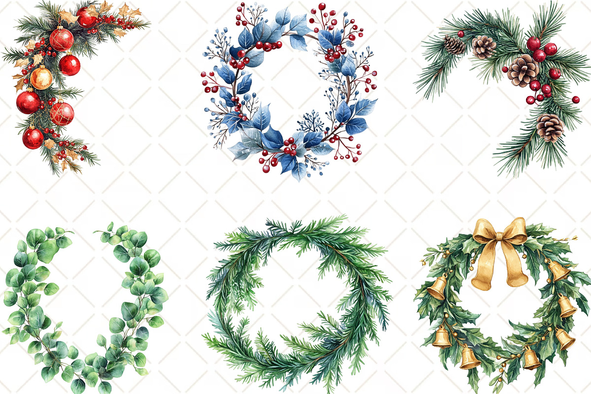 Festive Garland Clipart Bundle, an Illustration by Black Bird Studio (Photo 5 of 6)