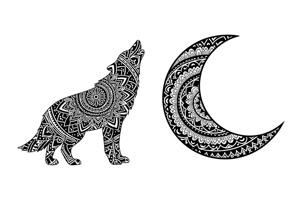 Mandala Moon Wolf SVG Bundle, an Illustration by Gaye Art (Photo 31 of 31)
