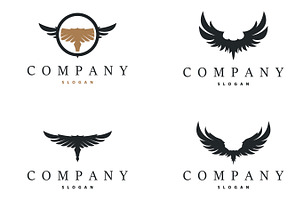 Black silhouette animal wings logo, a Branding & Logo Template by Maylianaw28