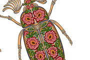 Floral folk art bugs Vector, a Pattern Graphic by NayaChu (Thumbnail 6 of 7)