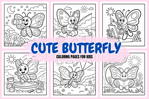 Cute Butterfly For Kids, an Animal Illustration by Coco Bloom
