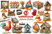 Autumn Chicken Coop Clipart, an Illustration by Dream Creation (Thumbnail 1 of 6)