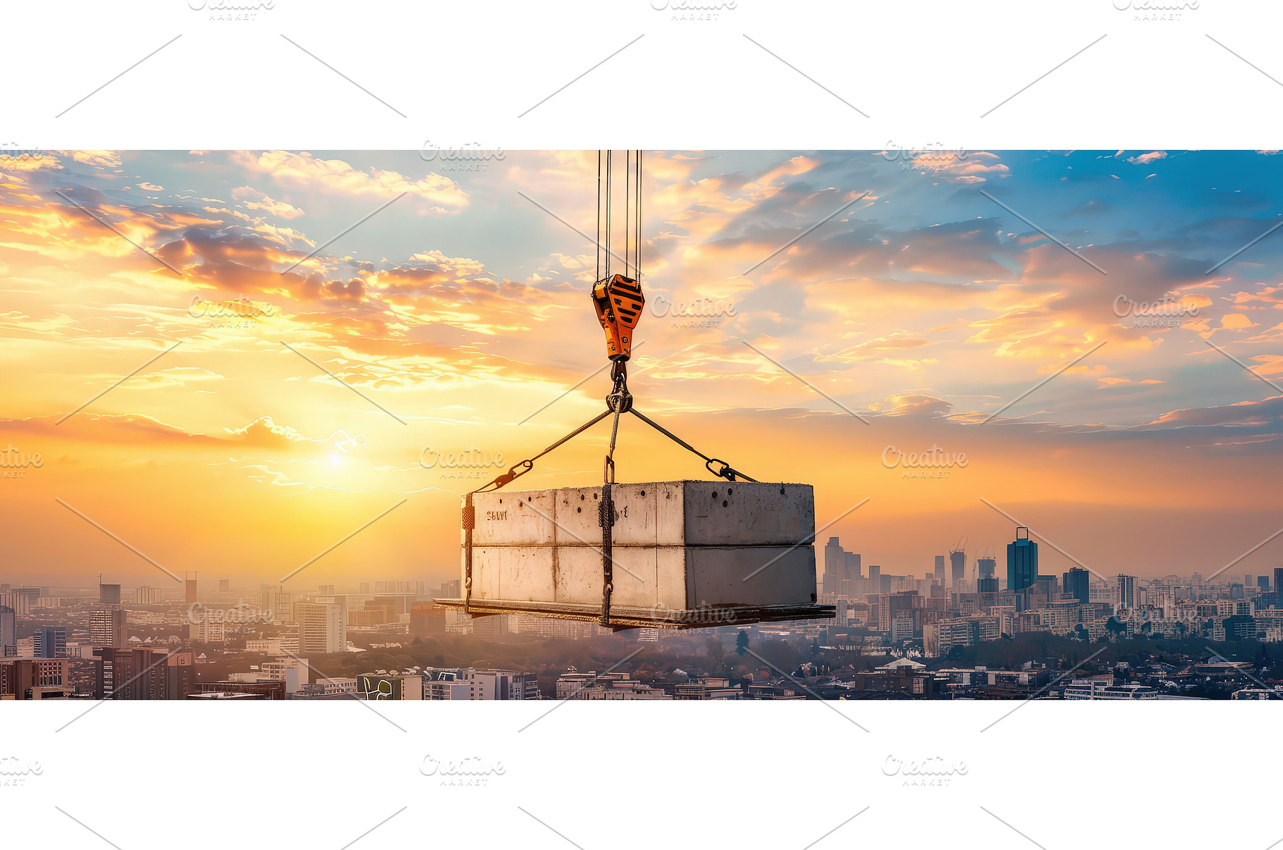 Construction crane lifting block at, an Industrial Photo by piter.goskov