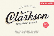 Clarkson Script, a Script Font by Adam Fathony (Thumbnail 1 of 10)