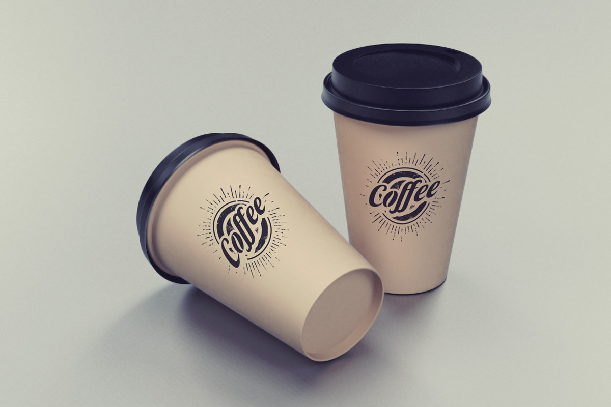 Two Coffee Cups Mockup, a Cups & Container Mockup by Designrepos