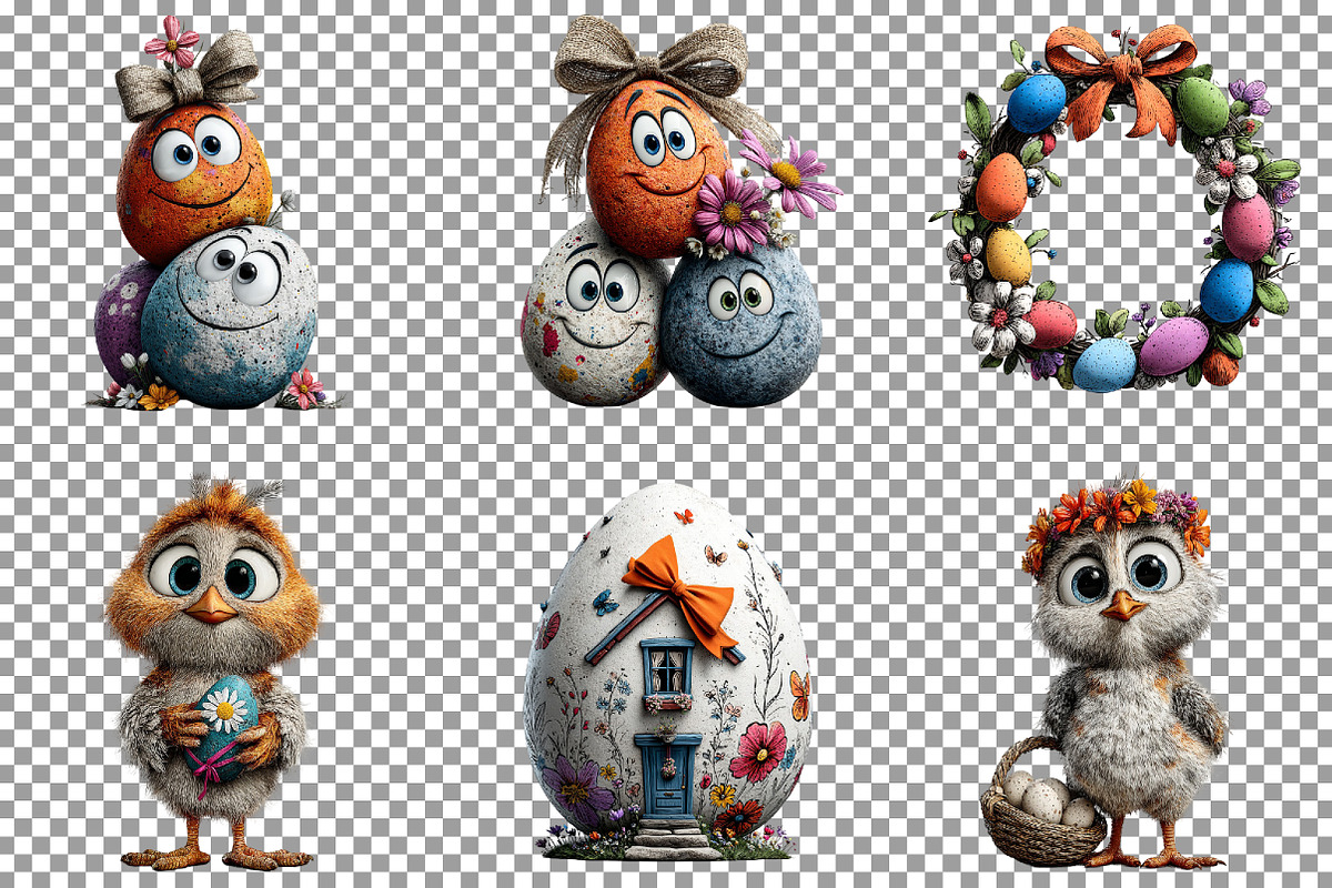 Whimsical Happy Easter Clipart, an Illustration by Sublimation Artist (Photo 7 of 7)